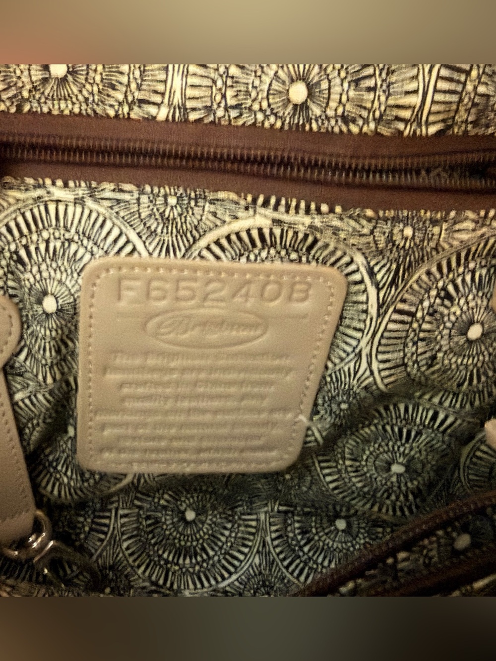Brighton Laser Cut Floral Leather Organizer Crossbody Bag Taupe EUC - Picture 4 of 15